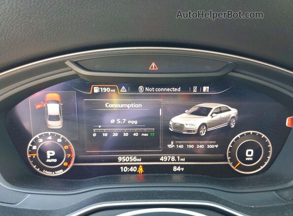 WAUKMAF45JA228680 2018 AUDI A4 Black Սարքավորումների վահանակի տեսք