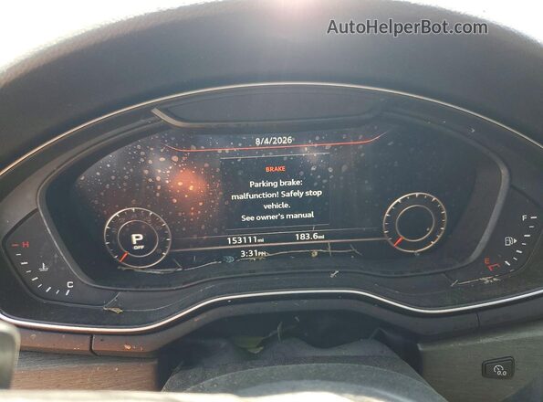 WAUKMAF4XJN019783 2018 AUDI A4 White Vista del cuadro de instrumentos