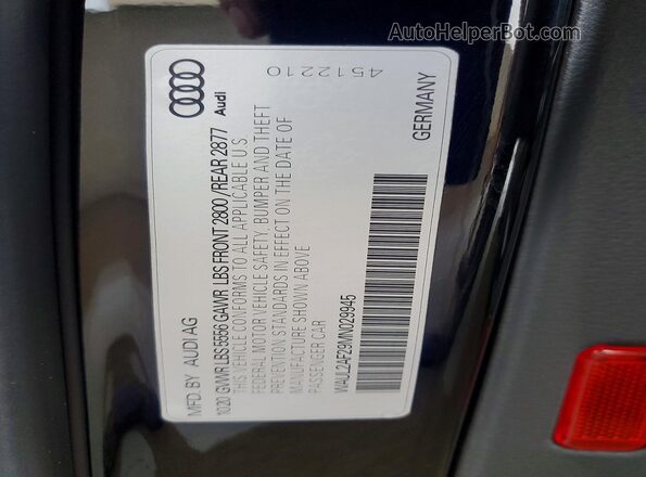 WAUL2AF29MN029945 2021 AUDI A6 Black Շարժիչի բաժամունքի տեսք