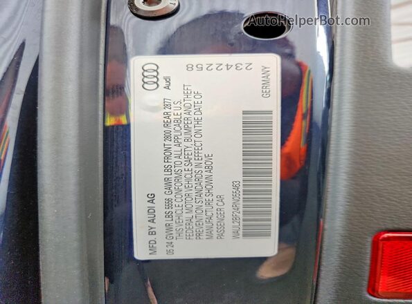 WAUL2BF24RN055463 2024 AUDI A6 Blue Շարժիչի բաժամունքի տեսք