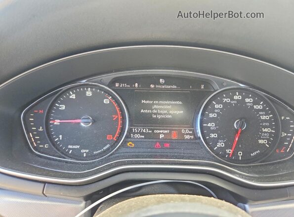 WAULMAF40JN012040 2018 AUDI A4 White Vista del cuadro de instrumentos