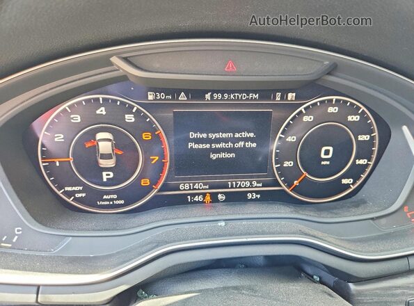 WAULMAF47JN002802 2018 AUDI A4 Black Instrument cluster view