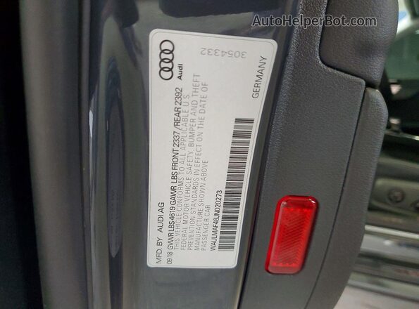 WAULMAF48JN020273 2018 AUDI A4 Серый Вид подкапотного пространства