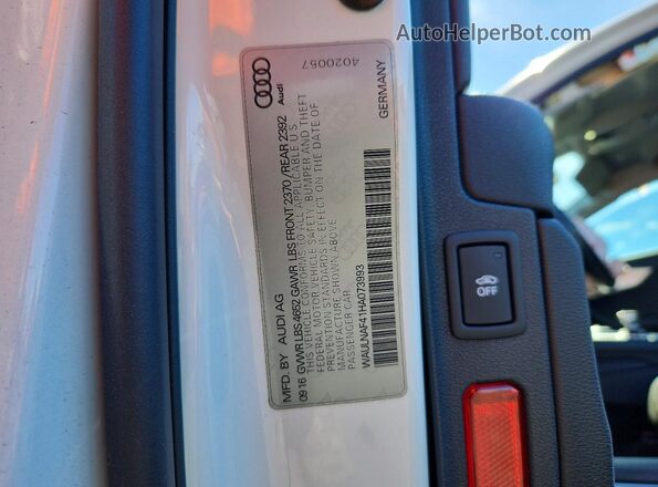 WAULNAF41HA073993 2017 AUDI A4 White Շարժիչի բաժամունքի տեսք