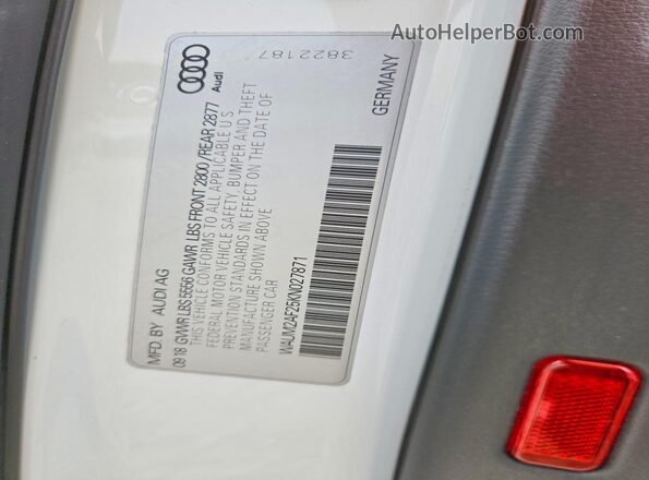 WAUM2AF25KN027871 2019 AUDI A6 White Շարժիչի բաժամունքի տեսք