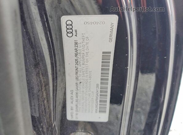 WAUM2AFRXGA041289 2016 AUDI A5 Черный Вид подкапотного пространства