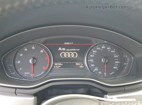 WAUNNAF52JA100559 2018 AUDI A5 White Սարքավորումների վահանակի տեսք