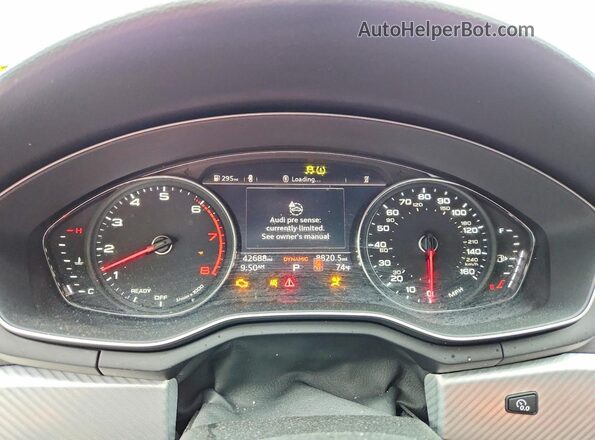 WAUSNAF55KA017244 2019 AUDI A5 White Instrument cluster view