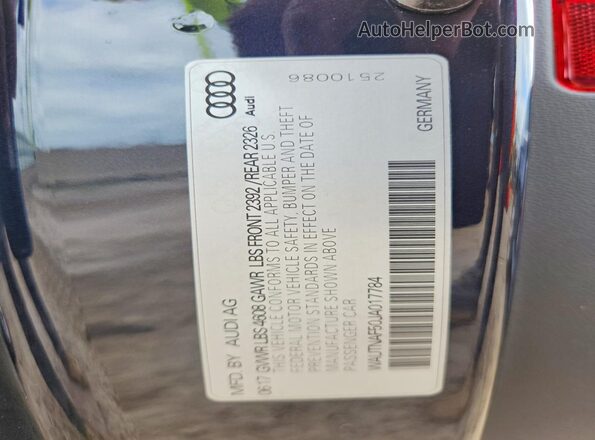 WAUTNAF50JA017784 2018 AUDI A5 Черный Вид подкапотного пространства