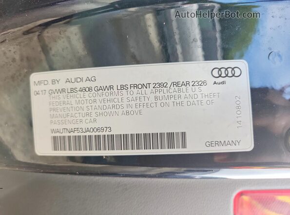 WAUTNAF53JA006973 2018 AUDI A5 Charcoal ძრავის განყოფილების ხედი