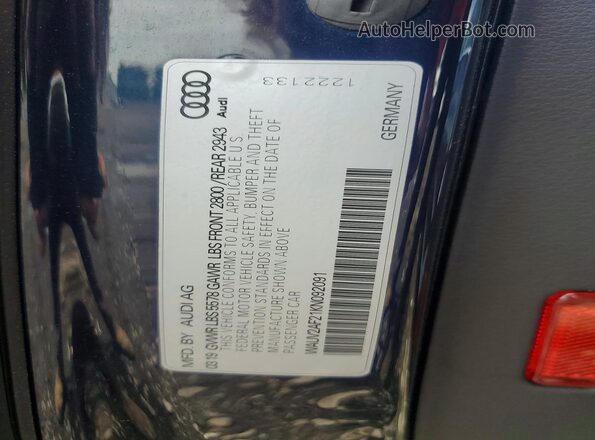 WAUV2AF21KN092091 2019 AUDI A7 Синий Вид подкапотного пространства