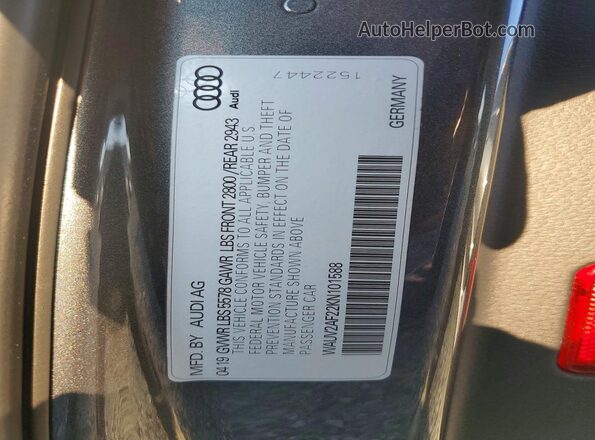 WAUV2AF22KN101588 2019 AUDI A7 Gray ძრავის განყოფილების ხედი