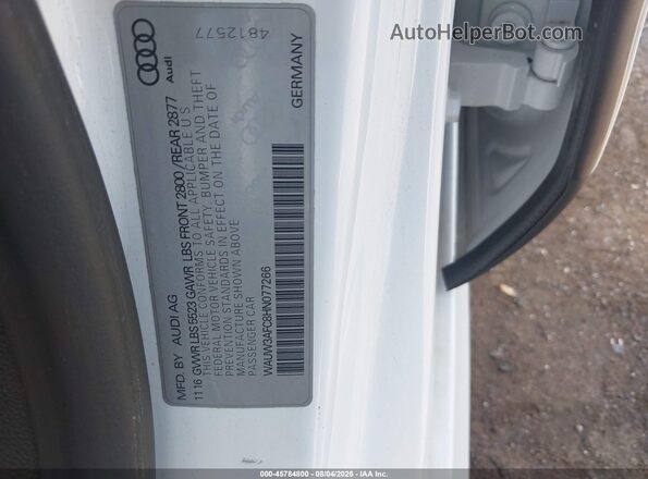 WAUW3AFC8HN077266 2017 AUDI A7 White Engine compartment view
