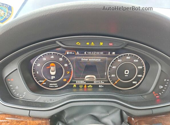 WAUYNGF54JN012802 2018 AUDI A5 Blue Instrument cluster view