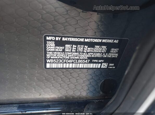 WB523CF04PCL86547 2023 BMW IX White Вид підкапотного простору