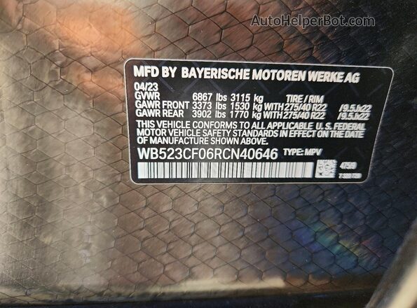 WB523CF06RCN40646 2024 BMW IX Black Панорамний вид салону 360°