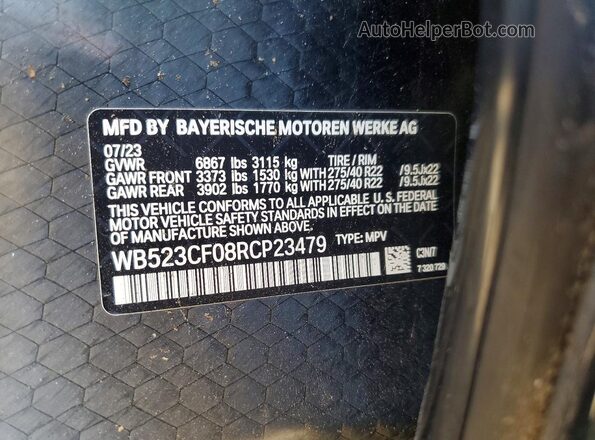 WB523CF08RCP23479 2024 BMW IX Gray VIN կոդի պիտակի տեսք