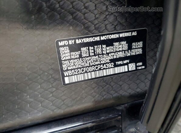 WB523CF08RCP54392 2024 BMW IX Black Вид підкапотного простору