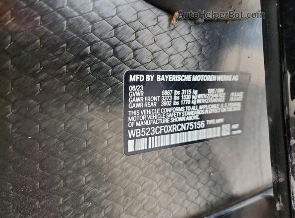 WB523CF0XRCN75156 2024 BMW IX Black Vista interior de 360 grados