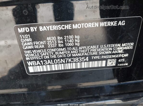 WBA13AL05N7K38354 2022 BMW M2 Black ძრავის განყოფილების ხედი