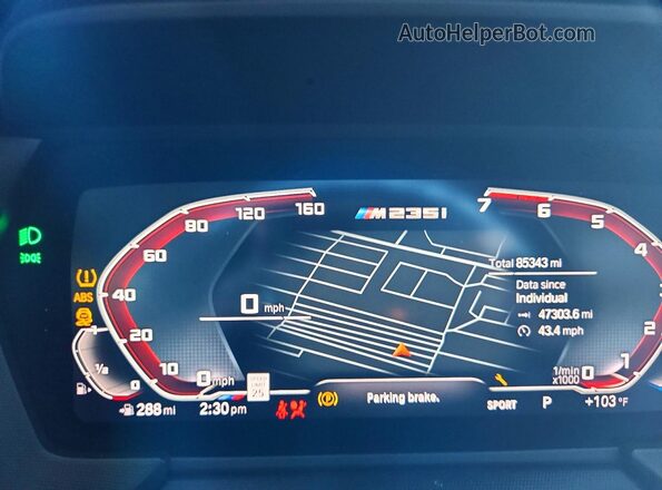 WBA13AL07L7F62440 2020 BMW M2 White Vista del cuadro de instrumentos