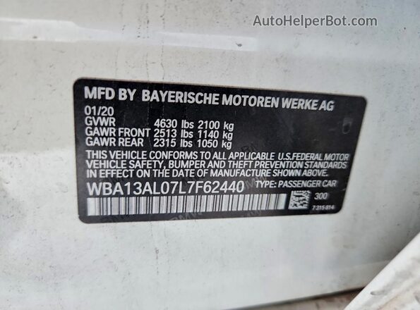 WBA13AL07L7F62440 2020 BMW M2 White Vista del compartimento del motor