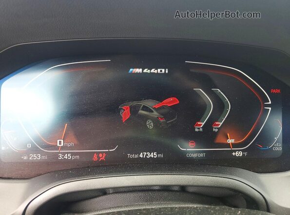 WBA13AW03PFN61838 2023 BMW M4 Gray Вид щитка приладів