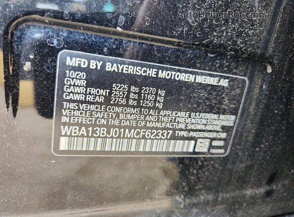 WBA13BJ01MCF62337 2021 BMW 5 SERIES Black Вид підкапотного простору