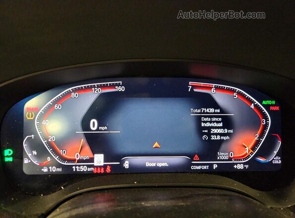 WBA13BJ02MCF29914 2021 BMW 5 SERIES Silver Instrument cluster view