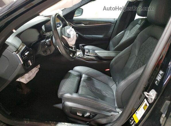WBA13BJ06MWX27634 2021 BMW 5 SERIES Black წინა სალონის ხედი