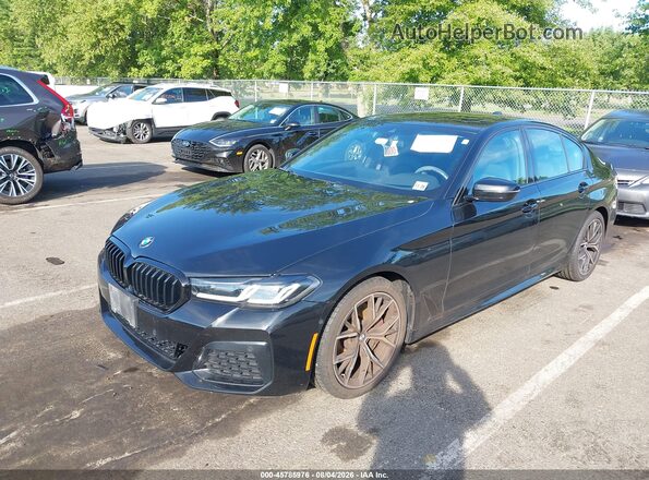 WBA13BJ07NCJ35470 2022 BMW 5 SERIES Black წინა მარცხენა ხედი სამი მეოთხედიდან