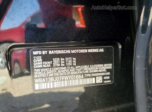 WBA13BJ07PWY01664 2023 BMW 5 SERIES Black Engine compartment view