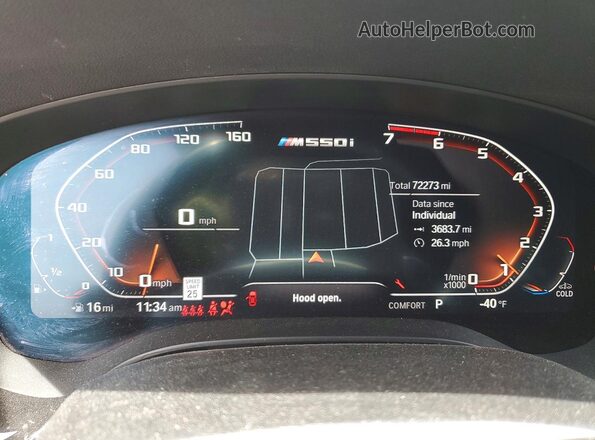 WBA13BK07MCF15411 2021 BMW M5 White Vista del cuadro de instrumentos