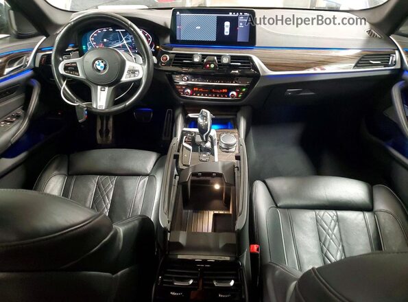 WBA13BK09MCF28578 2021 BMW M5 Blue Առջևի վահանակի տեսք