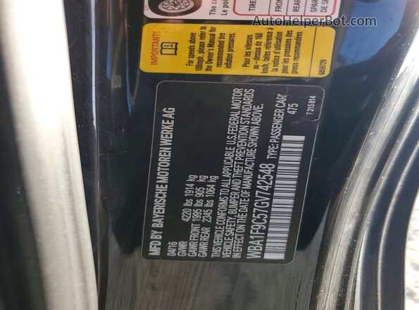 WBA1F9C57GV742548 2016 BMW 2 SERIES Black Vista del compartimento del motor