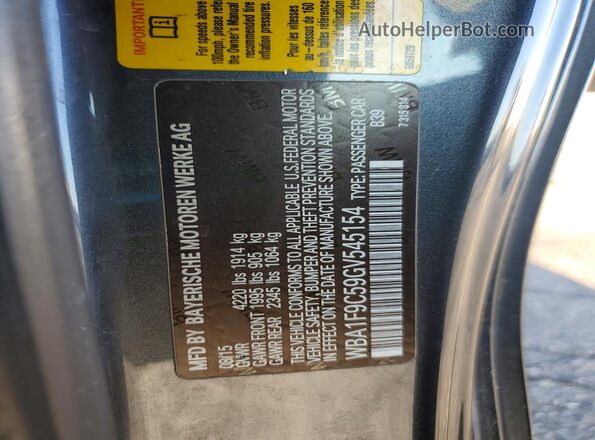 WBA1F9C59GV545154 2016 BMW 2 SERIES Gray Вид підкапотного простору