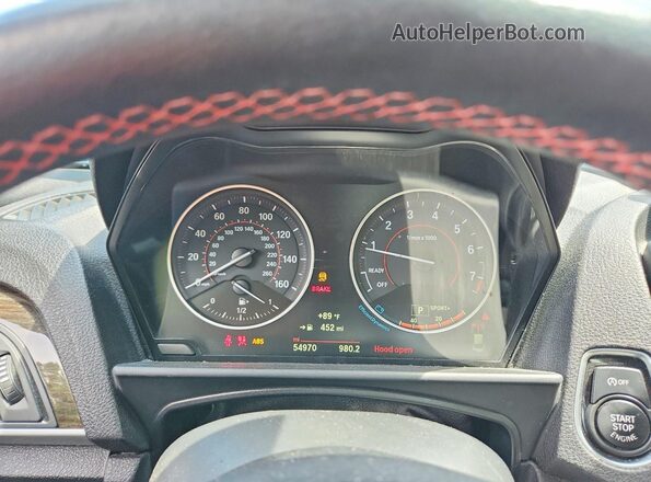 WBA1G9C57GV598870 2016 BMW 2 SERIES Blue Вид щитка приладів