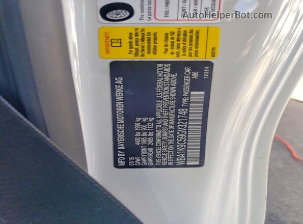 WBA1K9C59GV321748 2016 BMW 2 SERIES White Engine compartment view