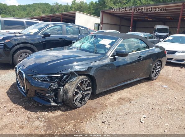 WBA23AT02MCG28910 2021 BMW 4 SERIES Black წინა მარცხენა ხედი სამი მეოთხედიდან