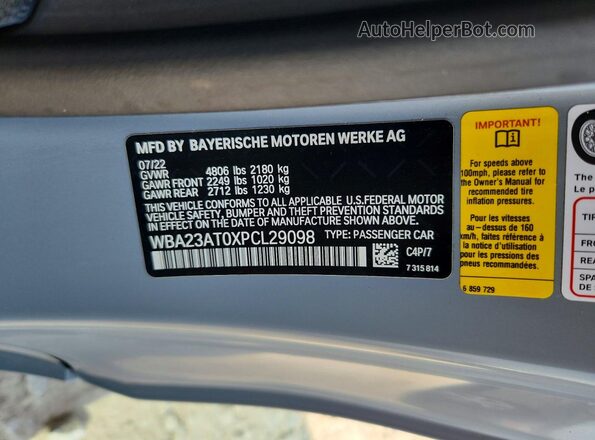 WBA23AT0XPCL29098 2023 BMW 4 SERIES Gray Engine compartment view