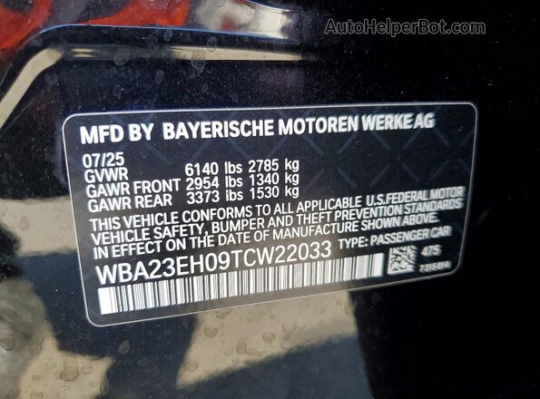 WBA23EH09TCW22033 2026 BMW 7 SERIES Black Вид підкапотного простору
