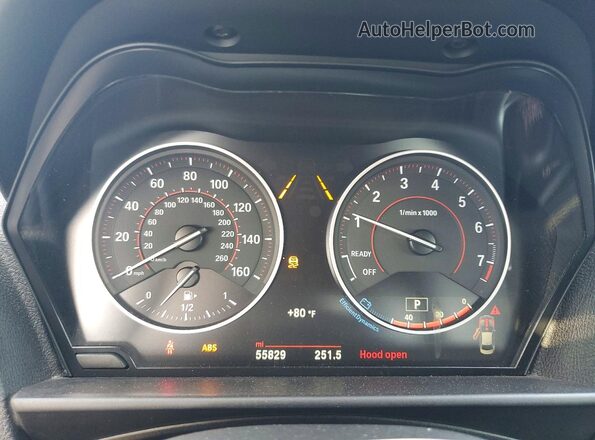 WBA2F9C39HV984150 2017 BMW 2 SERIES Black ხელსაწყოთა პანელის ხედი