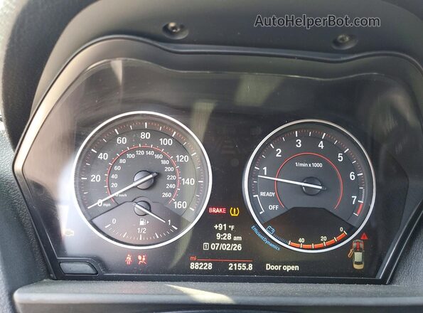 WBA2G1C39HV665460 2017 BMW M2 Red Սարքավորումների վահանակի տեսք