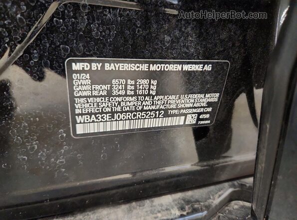 WBA33EJ06RCR52512 2024 BMW 7 SERIES Black ძრავის განყოფილების ხედი