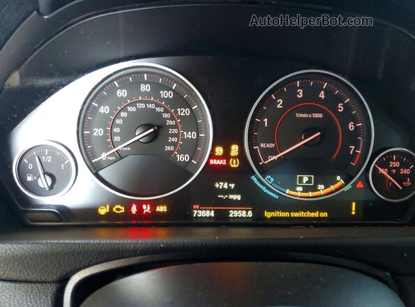 WBA3N7C55GK227470 2016 BMW 4 SERIES White Instrument cluster view