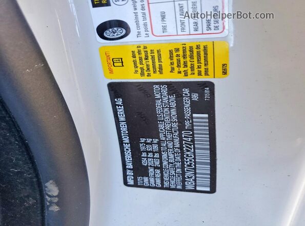 WBA3N7C55GK227470 2016 BMW 4 SERIES White Engine compartment view