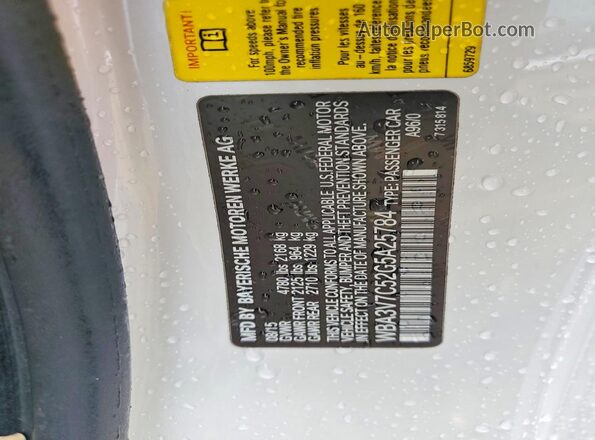 WBA3V7C52G5A25784 2016 BMW 4 SERIES White Շարժիչի բաժամունքի տեսք