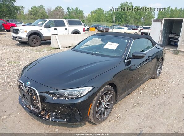 WBA43AT06RCN59698 2024 BMW 4 SERIES Black წინა მარცხენა ხედი სამი მეოთხედიდან