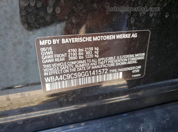 WBA4C9C59GG141572 2016 BMW 4 SERIES Black ძრავის განყოფილების ხედი