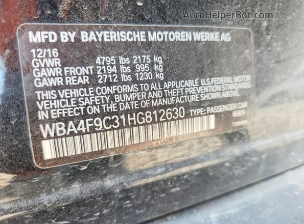 WBA4F9C31HG812630 2017 BMW 4 SERIES Black Widok komory silnika